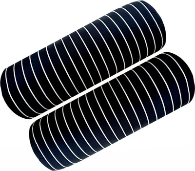 Swikon star Microfibre Stripes Bolster Pack of 2(Black)