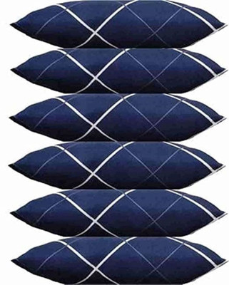 STOMIA Polyester Fibre Sleeping Pillow Pack of 6 Solid(Blue)