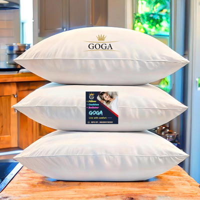 NKSNIMYSTORE LUXURY Polyester Fibre Abstract Sleeping Pillow Pack of 3(White)