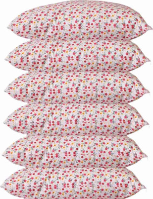 STOMIA Polyester Fibre Sleeping Pillow Pack of 6 Floral(Multicolor)