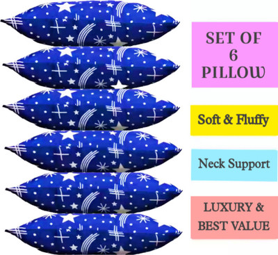 GOGA LUXURY Microfibre Abstract Sleeping Pillow Pack of 4(Blue)