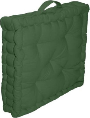 EDEN INDIA Cotton Solid Floor Cushion Pack of 1(Dark Green)