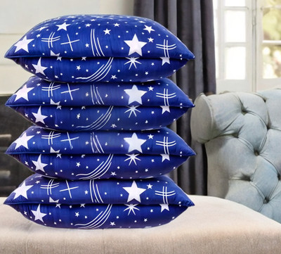 YPOLOIPO Polyester Fibre Sleeping Pillow Pack of 4 Solid LUXURY(Blue)