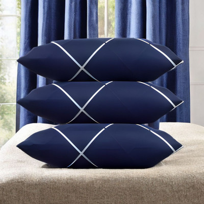 Urmila Creation LUXURY Microfibre Solid Sleeping Pillow Pack of 3(Blue)