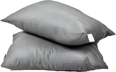 Fiveminmore Satin Microfiber Sleeping Pillow for Home|16x24 Inch Soft Fluffy Plan Pillow| Microfibre Solid Sleeping Pillow Pack of 2(Grey)