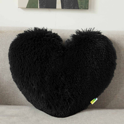 Cyuteenuts Valentine Day Gift for men Microfibre Solid Cushion Pack of 1(Black)