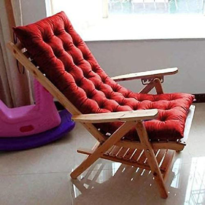 Pisaganj Polyester Fibre Solid Chair Pad Pack of 1(Red)