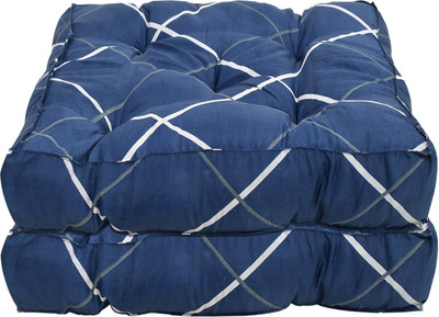 KUBER INDUSTRIES Microfibre Geometric Chair Pad Pack of 2(Blue)