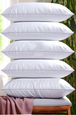 YPOLOIPO LUXURY Polyester Fibre Abstract Sleeping Pillow Pack of 5(White)