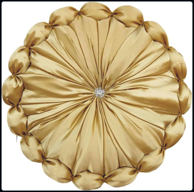 RACCOON Decorative Touch Microfibre Solid Cushion Pack of 1(Gold)