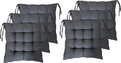 Barbican Microfibre Solid Chair Pad Pack of 6(Grey)