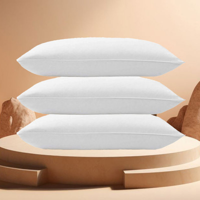 ROYALREOX Microfibre Solid Sleeping Pillow Pack of 3(White)