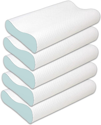 Flipkart SmartBuy Memory Foam Solid Orthopaedic Pillow Pack of 5(SKY)