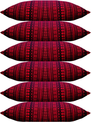 ACTOS Microfibre Geometric Sleeping Pillow Pack of 6(Maroon)