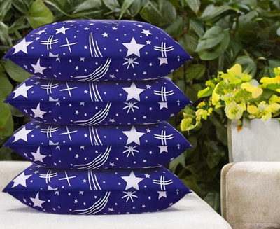 YPOLOIPO Polyester Fibre Sleeping Pillow Pack of 4 Solid LUXURY(Blue)