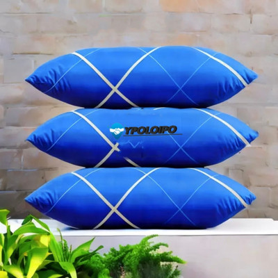 YPOLOIPO LUXURY Polyester Fibre Solid Sleeping Pillow Pack of 3(Blue)