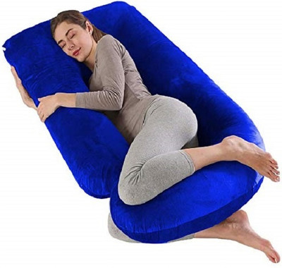 Victostar j shape Microfibre, Polyester Fibre Solid Pregnancy Pillow Pack of 1(royal blue)