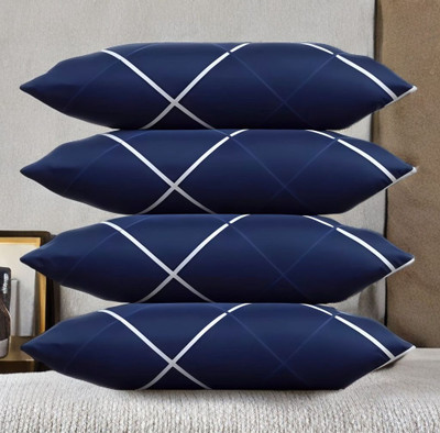 Urmila Creation LUXURY Polyester Fibre Solid Sleeping Pillow Pack of 4(Blue)