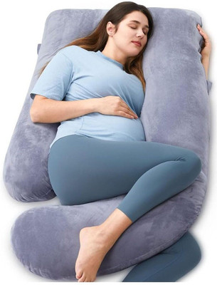 Mojo J SHAPE Microfibre Solid Pregnancy Pillow Pack of 1(Grey)