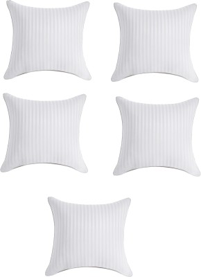 9villa Luxury Microfibre Stripes Cushion Pack of 5(White)