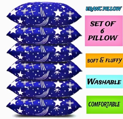 GOGA Polyester Fibre Abstract Sleeping Pillow Pack of 6(Blue)