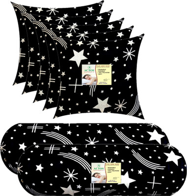 ACTOS Microfibre Solid Bolster Pack of 7(Black)