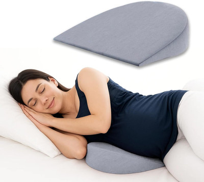 FRIDUP Memory Foam Pregnancy Pillow Pack of 1 Solid Pregnant Women Helps in Back Pain Relief Multipurpose Wedge Maternity Pillow(Grey)