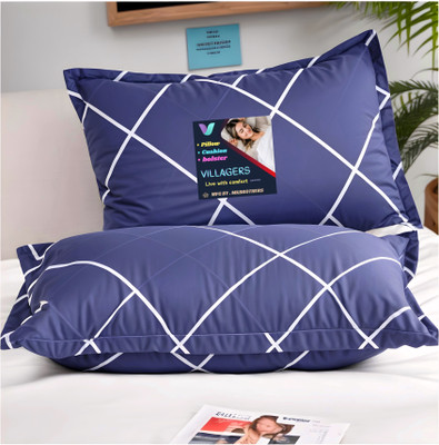 Tecsun LUXURY Polyester Fibre Abstract Sleeping Pillow Pack of 2(Blue)