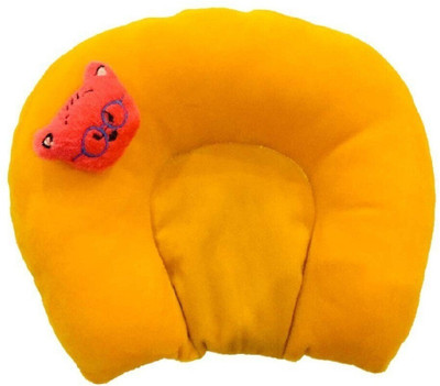 Ducudu U Shape Foam Solid Baby Pillow Pack of 1(Yellow)