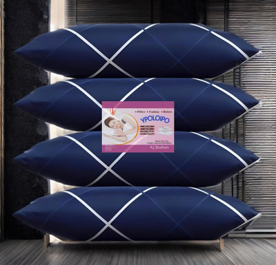 YPOLOIPO Cotton Sleeping Pillow Pack of 4 Solid LUXURY(Blue)