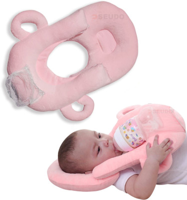 Hellobear Cotton Baby Pillow Pack of 1 Solid Self Fedding Pillow(Pink)