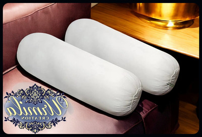 Urmila Creation Round Microfibre Solid Bolster Pack of 2(White)