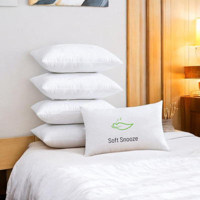 SOFT SNOOZE Microfibre Sleeping Pillow Pack of 5 Solid Luxury(White)