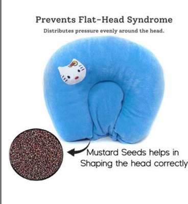 Mahadev Enterprises Microfibre Baby Pillow Pack of 1 Floral NA(Blue Newborn Baby Pillow | Soft & Comfortable Mustard Seed Pillow)