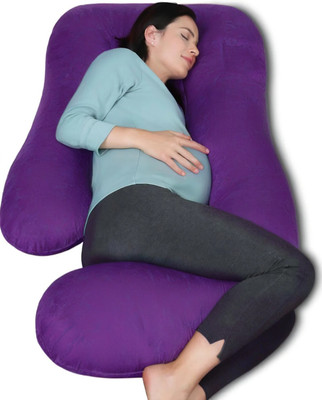 Soo Jaoo Maternity Pillow Microfibre Solid Pregnancy Pillow Pack of 1(Purple)