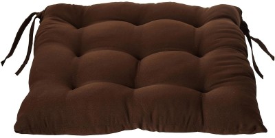 ITAJ Microfibre Solid Chair Pad Pack of 1(Brown)