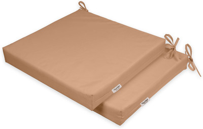 Vargottam Foam Solid Chair Pad Pack of 2(Light Peach)