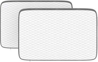 Flipkart Perfect Homes Mattresses Orthopaedic Memory Foam Pillow for Neck & Spine Support Memory Foam Solid Orthopaedic Pillow Pack of 2(White & Grey)