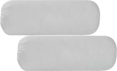 SANJU BROTHER LUXORY Microfibre Solid Bolster Pack of 2(White)