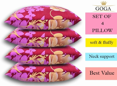 GOGA LUXURY Polyester Fibre Abstract Sleeping Pillow Pack of 4(Pink)