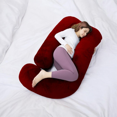 THUKRAN Polyester Fibre Solid Pregnancy Pillow Pack of 1(Maroon)