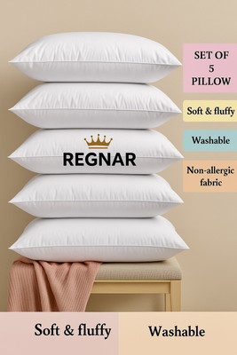 Regnar Luxury Cotton Solid Sleeping Pillow Pack of 5(White)