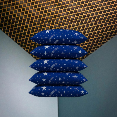 CATHROL Polyester Fibre Sleeping Pillow Pack of 5 Abstract 5 Pillows(Blue)