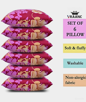 vraanc Polyester Fibre Abstract Sleeping Pillow Pack of 6(Pink)