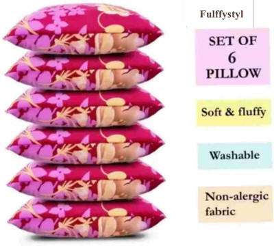 fulffystyl Polyester Fibre Sleeping Pillow Pack of 6 Solid SOFT(Multicolor)