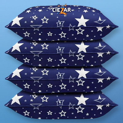 CIEZAR Polyester Fibre Sleeping Pillow Pack of 4 Abstract Luxury(Blue)