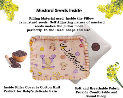 VANSHIV Mustard Seeds Baby Pillow Pack of 1 Animals VANSHIV new series baby neck support pillow(Peach- Animal)