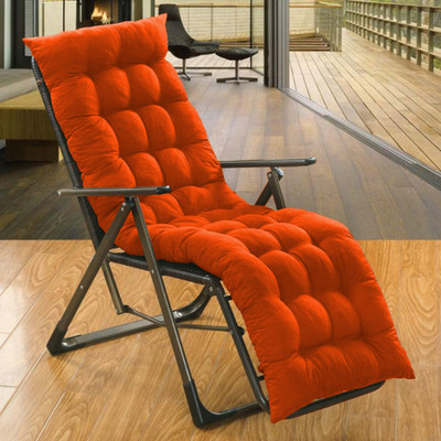 EVOL Microfibre Solid Chair Pad Pack of 1(Orange)