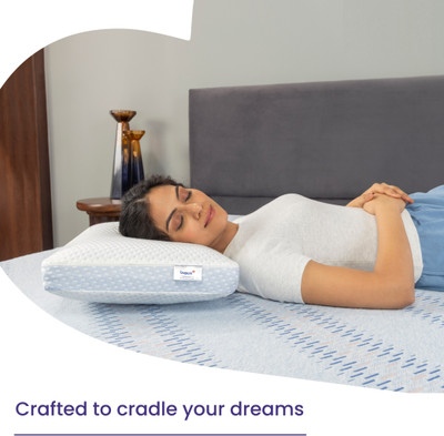 Livpure Smart Breeze King Size Perforated and Premium Memory Foam Solid Sleeping Pillow Pack of 2(White)