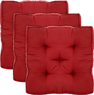 KUBER INDUSTRIES Microfibre Solid Chair Pad Pack of 3(Maroon)